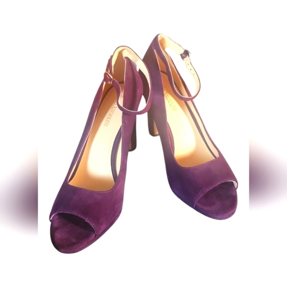 Enzo Angiolini Women's Ankle Buckle Strap Purple Suede Size 7.5 - Picture 8 of 9